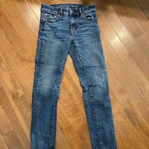 American Eagle Outfitters Men's Dark Blue Skinny Jeans